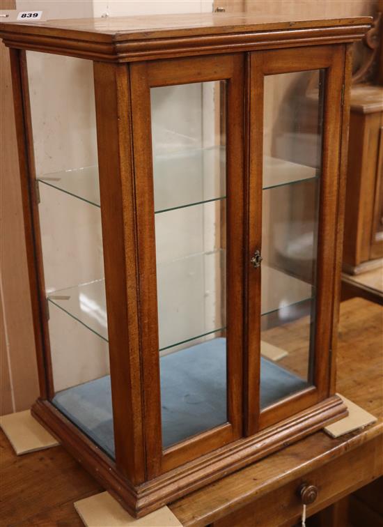 A small late Victorian glazed display case W.39cm
